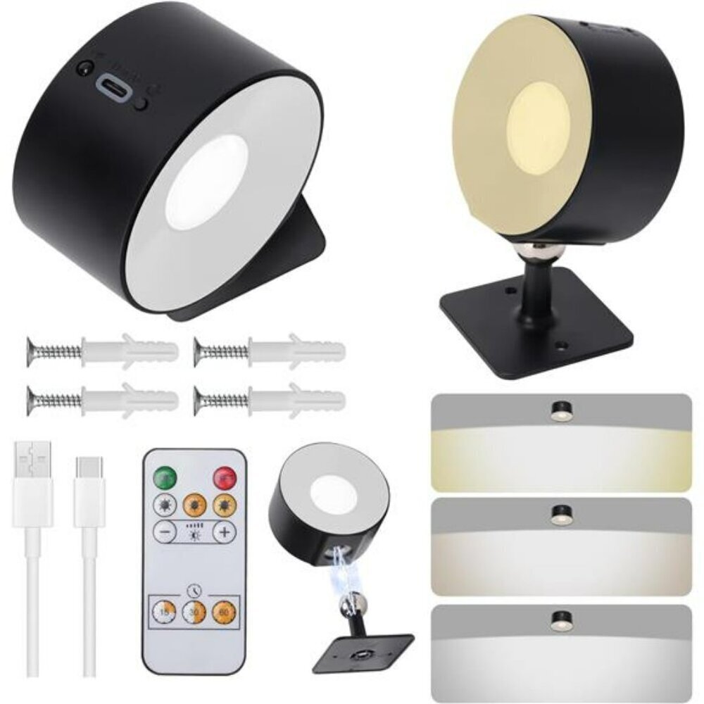 Rechargeable Wall Lights for Bedroom Remote Control Wireless Battery Operated
